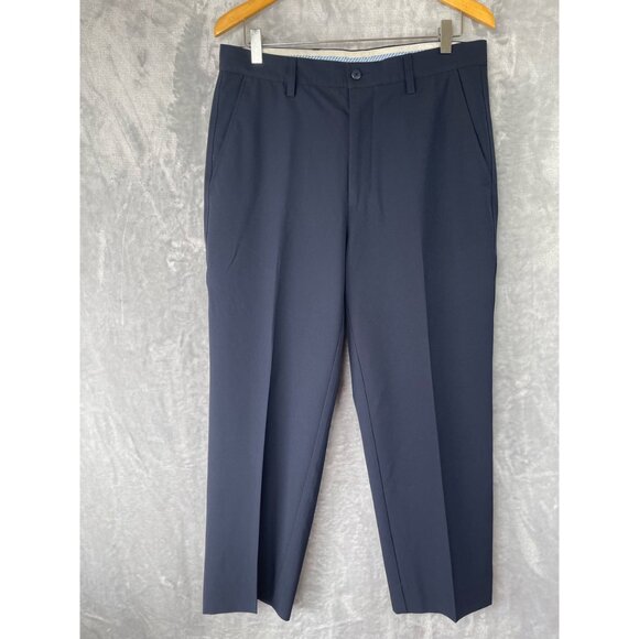 Footjoy Pants Mens 33 x 27 Navy Blue Flat Front Performance Golf Travel - Picture 1 of 13